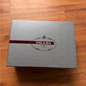 Prada Gray Shoe Box with White Interior